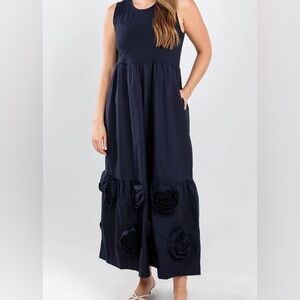 Elliott Lauren Coming Up Roses Dress Navy
